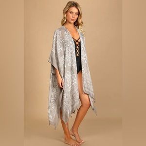Lulus Sun Daze Grey Print Cover-Up, OS
